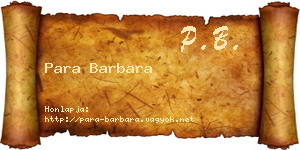 Para Barbara névjegykártya