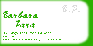 barbara para business card